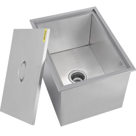 VEVOR Drop In Ice Chest 21.2L x 16.8W x 17.6H Inch with Cover Stainless Steel Ice Cooler Included Drain-pipe and Drain Plug Drop In Ice Bin Outdoor Kitchen for Cold Wine Beverage Cold Wine, Ice Bin, Outdoor Sinks, Drain Opener, Ice Cooler, Ice Chest, Sports Party, Best Insulation, Serving Drinks