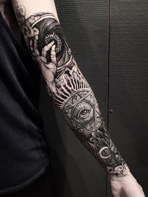 Mangas Tattoo, Egyptian Tattoo Sleeve, Forearm Tattoo Design, Forearm Tattoo Women, Geniale Tattoos, Tattoo Women, Women Ideas, Full Sleeve Tattoos, Hand Tattoos For Guys