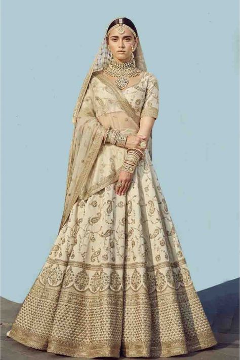 Cream Colour Malai Satin Fabric A Line Lehenga Choli Comes With Matching Blouse and Dupatta. This Lehenga Choli Is Crafted With Embroidery,Thread Work. This Lehenga Is Semi Stitched and Blouse Comes A... Casual Lehenga, India Wedding Dress, Dupatta Styling, Lehenga For Bride, Groom Collection, Best Lehenga, Handwork Lehenga, A Line Lehenga, Indian Wedding Gowns