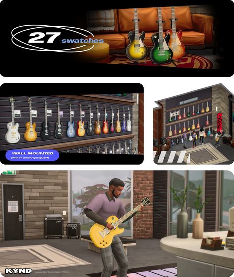 Electric Guitar - Harmony Waves [SET] - The Sims 4 Build / Buy - CurseForge Music Sims 4 Cc, Sims 4 Cc Music Instruments, Sims 4 Electric Guitar Cc, Sims 4 Cc Guitar, Sims 4 Music Studio, Sims 4 Guitar Cc, Sims 4 Music Cc, Maine Decor, Characters Aesthetic