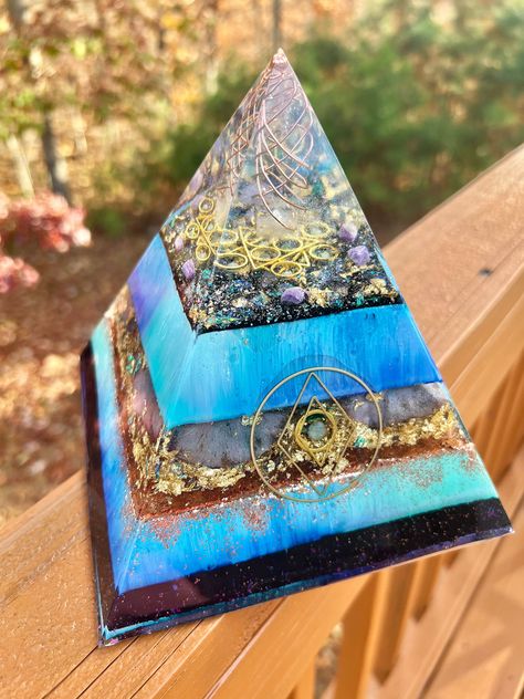 Heart of Athena Orognite Pyramid - Orgone Generator - Authentic Orgonite - 5G EMF Protection - Shungite -starseed -Goddess - divine feminine Orgone Generator, Goddess Divine Feminine, Orgonite Pyramids, Emf Protection, Diy Resin Art, Resin Projects, Diy Resin, Resin Diy, Divine Feminine