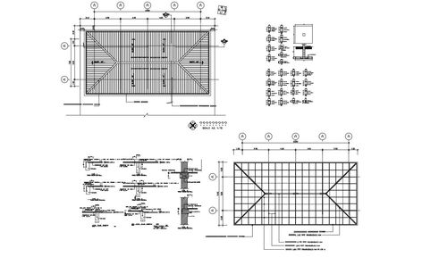 Roof plan of the house plan with detail dimension in AutoCAD which provides detail of foundation structure, detail of precast slab, electric layout plan, sanitary layout plan, etc. dows. Site Plan Architecture, Architecture Roof, Flat Roof Design, Plan Architecture, Open House Plans, Layout Plan, Small House Plan, Country House Plan, Modern House Plan