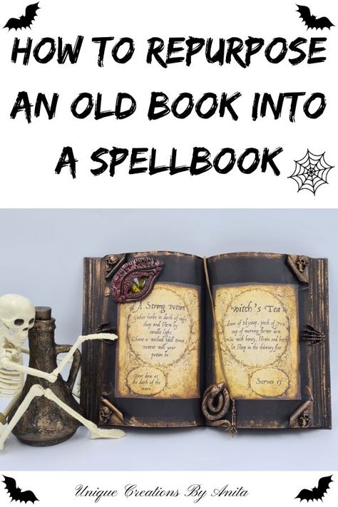 How to repurpose an old book into a spellbook Spellbook Diy, Spooky Books, Halloween Spell Book, Halloween Spells, Halloween Craft Projects, Diy Budget, Witch Diy, 2024 Halloween, Sharpie Pens