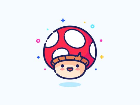 Mushroom by Alex Kunchevsky for OUTLΛNE on Dribbble Gameboy Color, Mushroom Design, Mushroom Art, Shopify Theme, Business Advertising, Kawaii Drawings, Advertising Design, Cute Doodles, Design Tips