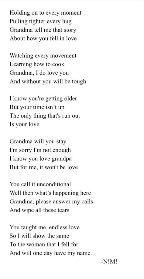 Poem
LGBTQ+
Grandma Poetry About Grandma, Poems About Grandmas Love, Poems About Grandmas, Loosing Grandma, Poem About Losing A Loved One, Grandma Poems From Grandkids, Poems About Grandma, Losing A Grandma Quotes, Losing Your Grandma