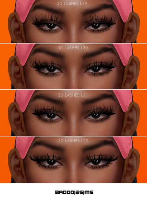 3D LASHES L19 L20 L21 L22 | BADDDIESIMS on Patreon Eye Shapes Cc Sims 4, Sims 4 Urban Lashes, Sims 4 Cc Free Makeup, Sims4 Cc Clothing Female Free, Sims 4 Urban Cc Makeup, Sims4 Eyes Cc, Sims 4 Skins Overlays, Sims4 Cc Eyelashes, Sims 4 Cc Nose Ring