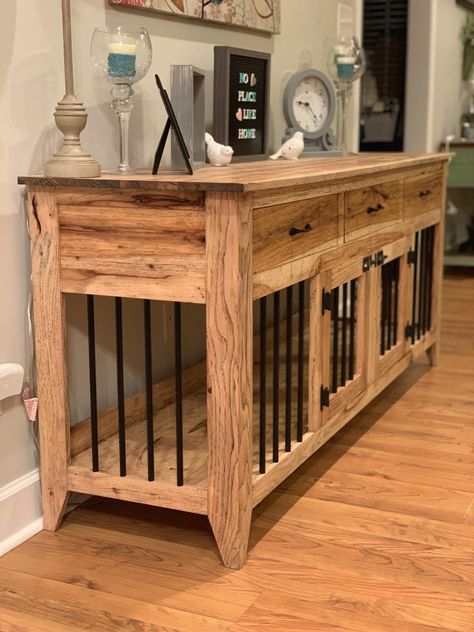 Diy Dog Crate, Dog Crate Bed, Dog Cots, Dog Kennel Furniture, Diy Dog Kennel, Crate Table, Dog Washing Station, Crate Bed, Dog House Diy