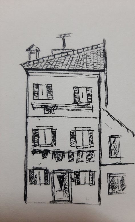 [𝑺𝒂𝒗𝒆 & 𝑭𝒐𝒍𝒍𝒐𝒘]~♡´･ᴗ･`♡ Easy Rough Sketches, Pen Only Drawing, Black And White Sketches Simple, Drawing Buildings Sketch Simple, 2d Sketch Art, Engineering Sketches Drawings, Building Pen Sketch, Building Pen Drawing, Sketch Ideas With Pen