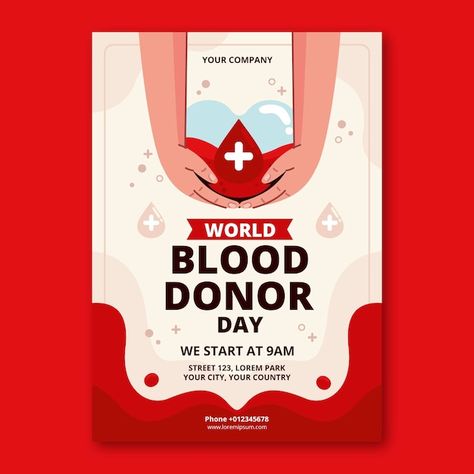 Donor Darah Design, Darah Aesthetic, Pamflet Donasi, Blood Donation Poster, Blood Donation Posters, Blood Donation Day, World Blood Donor Day, Blood Donor Day, Celebration Poster