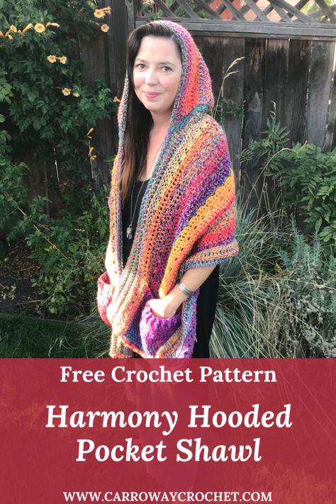 Hooded Pocket Shawl: Free Crochet Pattern - Carroway Crochet