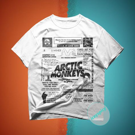 Arctic Monkeys Shirt, The Arctic Monkeys, Indie Rock Fashion, Rock Vibes, Falling For Someone, Fashion Tshirt, Unique Hoodies, Rock Fashion, Indie Rock