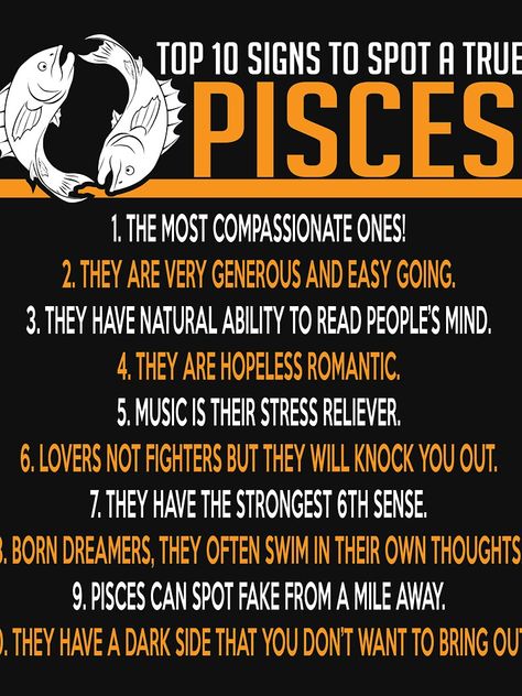 Top 10 Signs To Spot A True Pisces Shirt by WarmfeelApparel Pisces Male Facts, Pisces Male Traits, Pieces Star Sign, Pisces Male, Neptune Astrology, Pisces Poster, Zodia Pești, Pisces Shirt, Pisces Personality