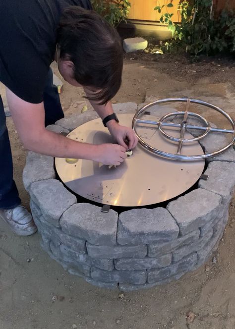 Diy Propane Fire Pit Table, Lake Storage, Round Propane Fire Pit, Diy Propane Fire Pit, Portable Propane Fire Pit, Diy Gas Fire Pit, Kismet House, Outdoor Propane Fire Pit, Fire Pots