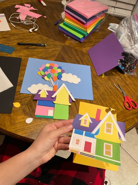 Up Disney Pixar Birthday Party Ideas, Up Anniversary Ideas, Diy Up House, Up Themed Scrapbook, Casa Up, Diy Up House Pixar, Diy House From Up Movie, Up Movie House Diy, Up Classroom Theme Pixar