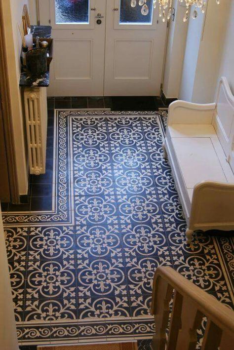 This floor!!! Moroccan (?) Tiles Blue & white