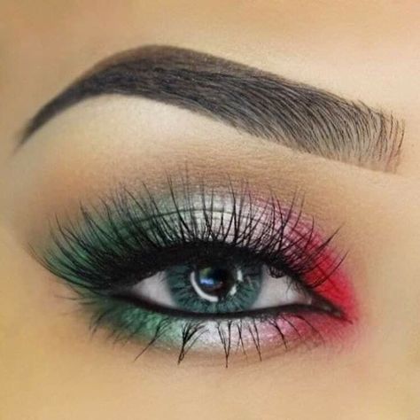 Easy Christmas Makeup Looks, Simple Christmas Makeup, Mexican Makeup, Instagram Not, Christmas Makeup Looks, Christmas Makeup Simple, Xmas Makeup, Christmas Eyeshadow, Christmas Eye Makeup