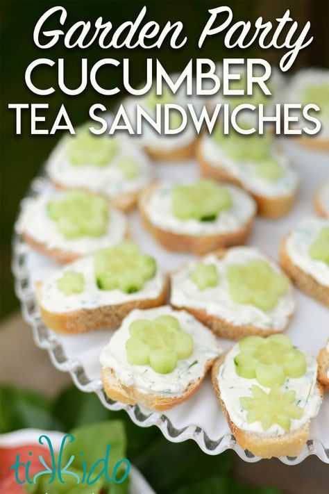 Cucumber Tea Sandwiches Recipes, Cucumber Tea, Cucumber Tea Sandwiches, Tea Party Sandwiches, Tea Sandwiches Recipes, Tee Party, Open Faced Sandwich, Party Sandwiches, Tea Party Food