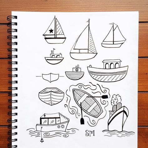 Boat doodles | © Shannon McNab Nautical Doodles, Boat Doodle, Shannon Mcnab, Doodle Travel, Treasure Logo, Drawing Words, Icons Doodle, Boat Icon, Drawing Travel