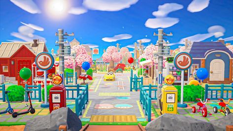 Acnh Island Designs Kidcore, Kidcore Ideas Acnh, Kidcore Animal Crossing Entrance, Acnh Kidcore Neighborhood, Acnh Kidcore Island Ideas, Acnh Kidcore Entrance Ideas, Animal Crossing Island Inspiration Kidcore, Kidcore City Acnh, Acnh Kidcore House