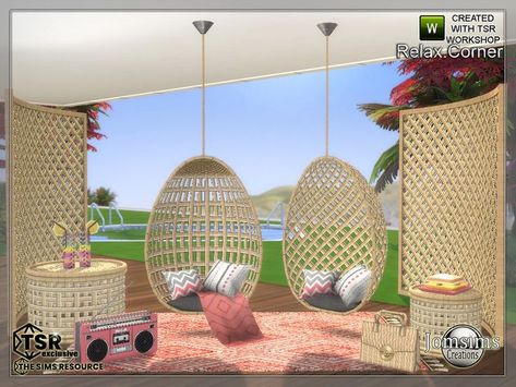 Sims 4 Custom Content by jomsims Sims 4 Massage Chair, Ts4 Cc Outdoor Furniture, The Sims 4 Cc Outdoor Furniture, Sims Cc Outdoor, Sims 4 Cc Garden Decor, Sims 4 Porch Cc, Sims 4 Hammock, Sims 4 Cc Garden Furniture, The Sims 4 Garden