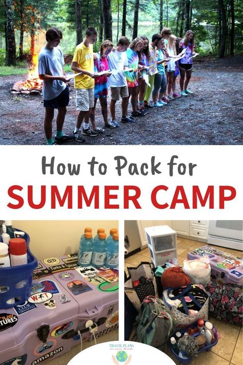 Packing Tips For Camp, Overnight Camp Hacks, Things To Take To Summer Camp, 4h Camp Packing List, Packing For Summer Camp Hacks, Summer Camp Accessories, What To Take To Church Camp, Summer Camp Organization Ideas, How To Pack For Camp