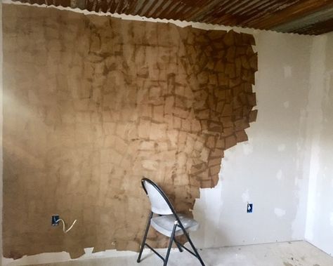 Diy Leather Paint, Paper Bag Walls, How To Make Wallpaper, Faux Leather Walls, Portable Building, Paper Sack, Faux Walls, Portable Buildings, House On Stilts