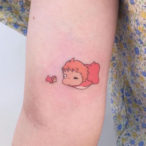 Log on Instagram: “Ponyo🐟” Ponyo Tattoo, Education Tattoos, Animals Quotes, Awareness Tattoo, Ghibli Tattoo, Art Humor, Kawaii Tattoo, Red Ink Tattoos, Cute Little Tattoos