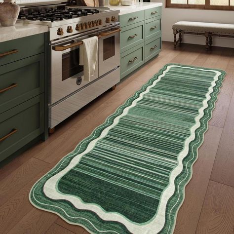 PRICES MAY VARY. [Soft & Non Slip] - Our long bathroom runner rug made of faux wool, if you walking barefoot on it, you will have the feeling of stepping on clouds! The skid resistant TPE backing can helps the rug stays in place well, safe for everyday indoor busy area [Machine Washable Rug] - Our easy-to-clean rug runners for hallways non slip are safe in the washing machine. After pets get mud & dirt on their paws, have an accident or kids can be messy, you can just throw it in the washing mac Retro Kitchen Rug, Fun Runner Rug, Fun Kitchen Rugs, Runner Rug Bathroom, Kitchen Runner Rugs, Long Bathroom, Kitchen Runners, Bathroom Runner, Bathroom Runner Rug