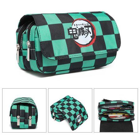 " Material: High quality and durable nylon, canvas Size: 20x9x12 cm/7x2.5x3 inch Zipper closure type, easy to open and close bag It is a great gift for anime fans, let's crazy for it Large storage capacity allowing up 30 pens/pencils and other gadgets, 2 layer pencil case to organize your stationary " Color: H01. Anime Ghost, Kids Pencil Case, Pencil Cases For Girls, Anime Bag, Student Cartoon, Wallet Storage, Zipper Pencil Case, Anime Demon Slayer, Pencil Case Stationery