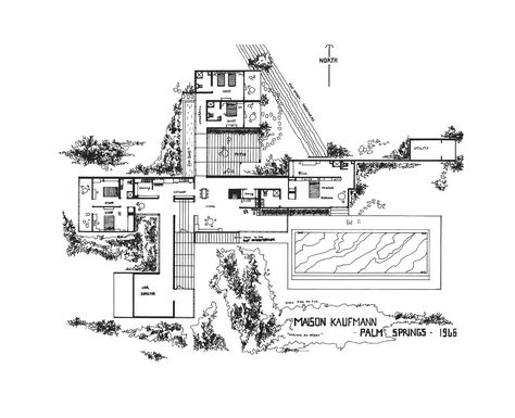 The Kaufmann Desert House by Richard Neutra | ArchEyes Kaufmann Desert House, Kaufman House, Kaufmann House, Palm Springs Architecture, Desert House, Richard Neutra, Modernist Architecture, Timeless Architecture, Palm Spring