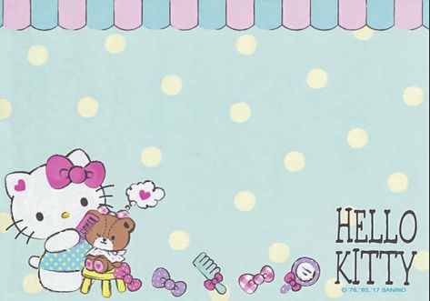 Sanrio Landscape, Hello Kitty Landscape, Hello Kitty Backgrounds, Background Ideas, Planner Scrapbook, Planner Printables, Kawaii Drawings, Cute Images, Writing Paper