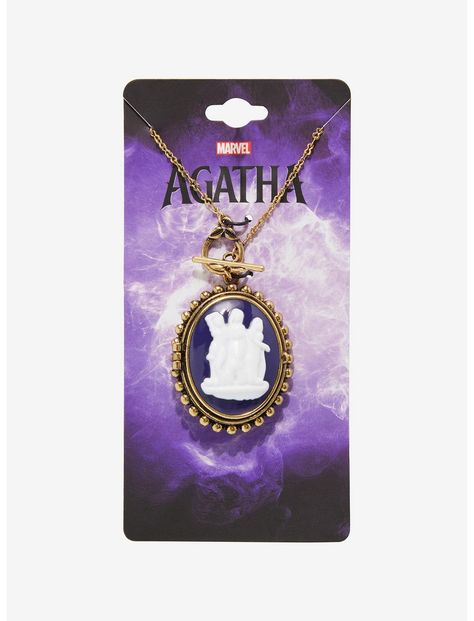 Marvel Agatha All Along Replica Cameo Locket Necklace | BoxLunch Agatha Harkness Necklace, Agatha Necklace, Agatha Harkness Wandavision, Agatha All Along, Home Halloween Costumes, Cameo Locket, Marvel Jewelry, Real Fairies, Agatha Harkness