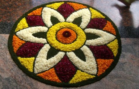 Rangoli Designs Floral, Rangoli For Diwali With Flowers, Simple Rongali Design Diwali, Flowers Rangoli Designs Ideas Simple, Easy Flower Rangoli Designs, Floral Rangoli Designs Diwali, Flower Rangoli Designs Ideas Beautiful, Flower Rangoli Designs Ideas Diwali, Floral Rangoli Designs Flower