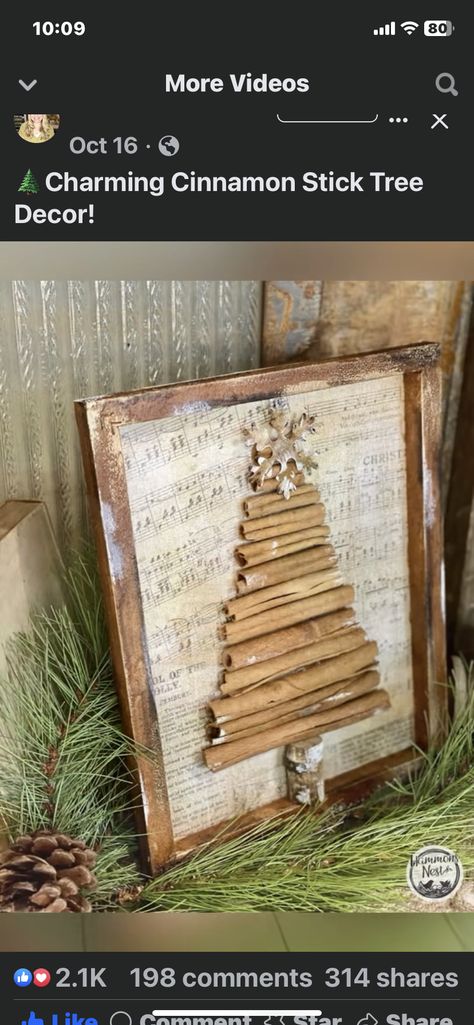 Sisal Trees Christmas Decor, Trees Christmas Decor, Rustic Christmas Tree Sculptures & Statues, Tree Branch Wall Art Chritmas, Pretty Presents, Trees Christmas, Christmas Crafts Decorations, Tree Decor, Cinnamon Sticks