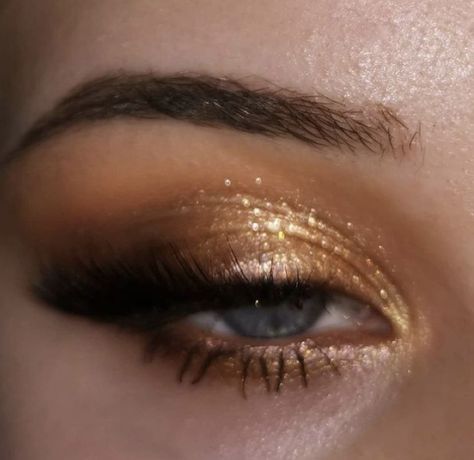 Lashes, Glitter, Makeup, Gold, Beauty, Make Up