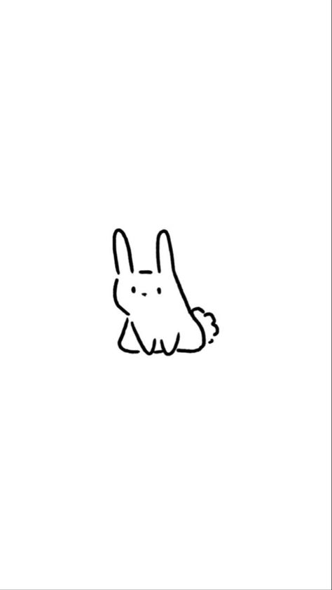 Bunny Doodle Cute, Easy Small Drawings, Rabbit Doodle, Bunny Doodle, Quick Sketches, Kawaii Tattoo, Bunny Drawing, Line Art Vector, Easy Doodle Art