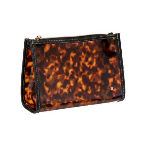 clear trapezoid pouch - Google Search Tortoise Shell Print, Medium Makeup, Media Makeup, Stephanie Johnson, Shell Print, Printed Makeup Bag, Cosmetic Pouch, Makeup Case, Skin Care Essentials