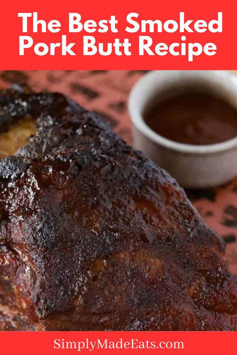 Smoked butt pork with bbq sauce. Pulled Pork Smoker Recipes, Smoked Pork Recipes, Smoked Pork Shoulder, Traeger Grill Recipes, Smoker Cooking, Smoked Pulled Pork, Pellet Grill Recipes, Traeger Recipes, Smoked Meat Recipes