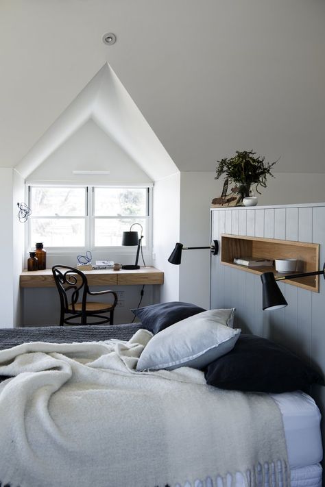 Modern farmhouse vibes at the Old Schoolhouse Modern Country Bedrooms, Dormer Bedroom, Dormer Window, Dublin House, Old Schoolhouse, Sea Change, Dormer Windows, Interior Design Awards, Country Bedroom