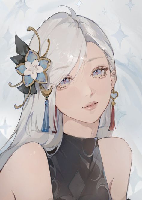 sumi 🌨️ on X: "frostflower dew #genshinimpact #shenhe #rkgk https://t.co/b1JXx7wlqu" / X Interesting Faces, Illustration Artists, Hair Ornaments, Pretty Art, Art Sketchbook, Aesthetic Art, Manga Art, Genshin Impact, Game Art