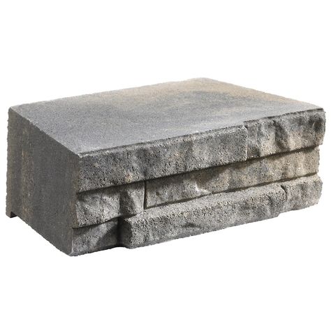 Ledgewall 7-in L x 4-in H x 12-in D Tan/Charcoal Retaining Wall Block in the Retaining Wall Block department at Lowes.com Garden Wall Block, Small Retaining Wall, Concrete Retaining Wall, Retaining Wall Block, Retaining Wall Blocks, Landscaping Rock, Garden Blocks, Rock Fountain, Concrete Retaining Walls