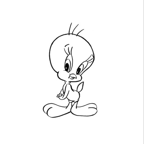 Twitty Bird Tattoo, Small Tweety Bird Tattoo, Tweety Bird Tattoo, Tweety Bird Drawing, Memorial Tattoo Designs, Character Tattoos, Petit Tattoo, Beginner Tattoos, Cartoon Character Tattoos