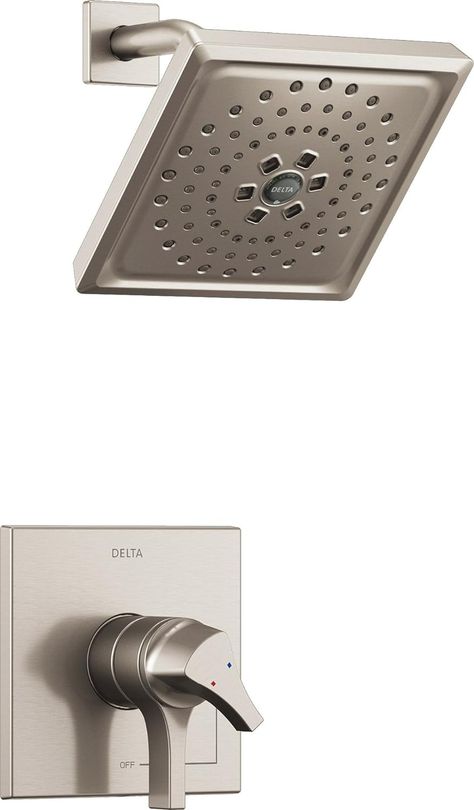 Delta Faucet T17274-SS Zura Monitor 17 Series H2Okinetic Shower Trim, Stainless, - Amazon.com Delta Tub, Delta Faucets, Champagne Bronze, Tub And Shower Faucets, Spray Pattern, Trim Kit, Shower Arm, Running Water, Water Temperature