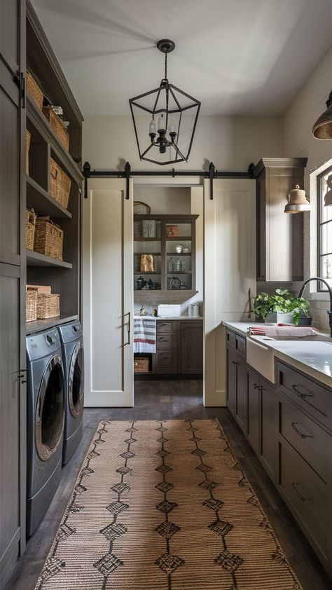 Small Laundry Room Makeover 20 Ideas for a Stylish and Functional Space Dark Floor Laundry Room, Room Makeover Ideas Modern, Mudroom And Laundry Room Combo, Mud Room And Laundry, To Ceiling Cabinets, Laundry Room Makeover Ideas, Laundry Room Combo, Ceiling Cabinets, Organized Laundry