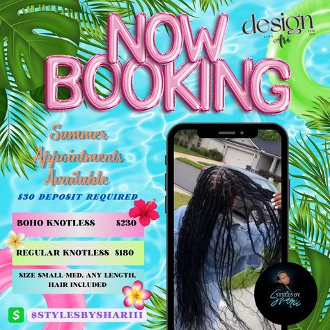 HUH? You said you BACK OUTSIDE? HUH? Summertime is HERE bookie!!! 🏝️👙🏄🏾‍♀️ HUHH? Are you READY? ⌚️ HUH? But is your hair done??? Did somebody say NOW BOOKING??? 🗓️ Tap In with @stylesbysharii._ 💇🏾‍♀️ for the HOTTEST DEALS this SUMMER ☀️🌊🌺 E-Flyer Design By: @designlikeari DM 📨 for ALL inquiries!!! #booksopen #nowbooking #canva #canvatips #canvatutorial #canvatipsandtricks #canvatemplates #eflyerdesign #braids #jaxhairstylist #duvalhairstylist #floridahairstylist #atlhairstylist #duvals... Canva Flyer Ideas, Hair Braider Flyers Ideas, Hair Flyers Ideas, Braid Flyer Design, Braids Specials Flyer, Hair Giveaway Flyer, Braid Flyer, Hair Model Needed Flyer, Junk Case