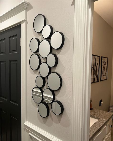 RoseLyn Design on Instagram: “When you want a bubble design wall mirror, but you don’t want to pay 464.00 for one, you get creative. Thank you @dollartree for letting me…” Bubble Mirrors Wall Decor, Bubble Mirror, Bubble Wall, Bubble Design, Dog Bath, Aesthetic Gif, Bath House, Design Wall, Get Creative