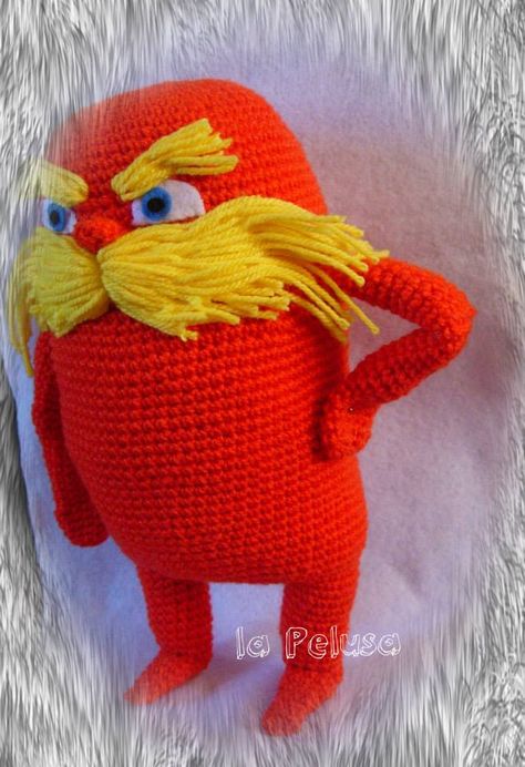 Lorax The Lorax Crochet Pattern, Crochet Lorax Amigurumi, Crochet Lorax Pattern, Lorax Crochet Pattern Free, Lorax Crochet, Lorax Costume, Lorax Party, Crochet Animal Amigurumi, Fraggle Rock