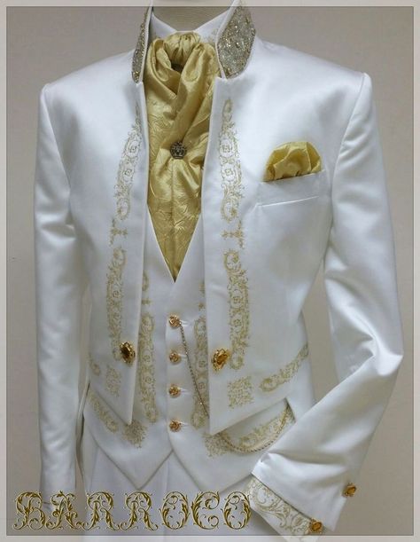 Gold Suit Men, Designer Suits For Men Wedding, White And Gold Suit, Suits Men Fashion, Men Suits Wedding, Embroidery Men, Prom Dinner, Tuxedo Coat, Stylish Mens Suits