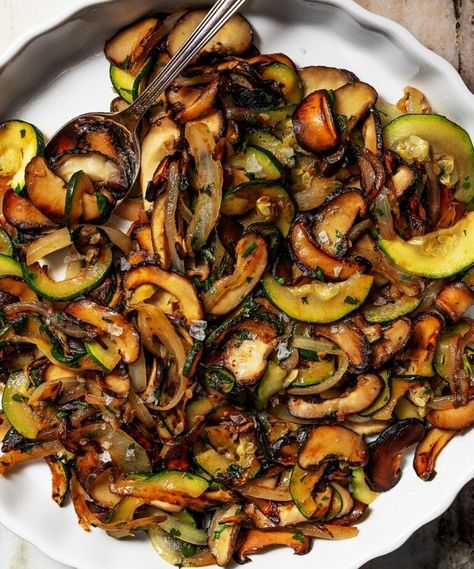 Skillet Zucchini and Mushrooms | Exploring Vegan Zucchini Mushrooms Onions, Mushrooms And Zucchini Recipes, Zucchini Mushroom Recipes, Zucchini And Mushroom Recipes, Zucchini Mushroom Pasta, Mushroom Side Dish Recipes, Skillet Zucchini, Mushroom Zucchini Recipe, Zucchini And Mushrooms