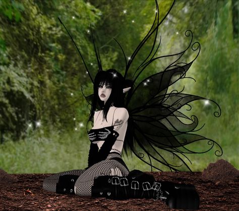 Dark Fairy Pfp, Dark Pixie Costume, Gothic Fairy Art, Gothic Fairy Aesthetic, Fairy Brunch, Goth Fairy Outfit, Goth Fairy Aesthetic, Demon Fairy, Faerie Goth